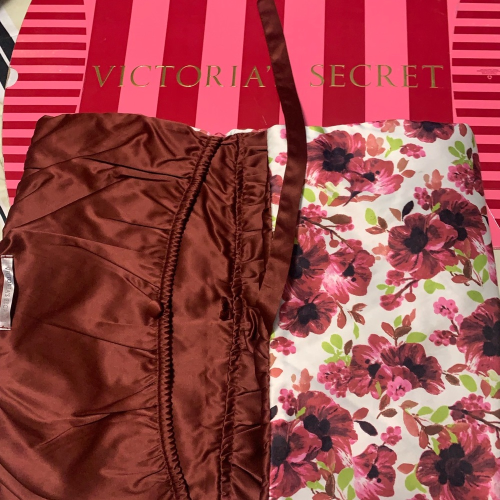 Victoria's Secret Floral and Burgundy travel bag